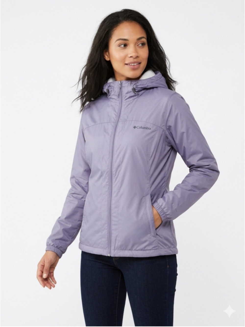 Women's Columbia Switchback Sherpa-Lined Hooded Jacket Purple Medium 782